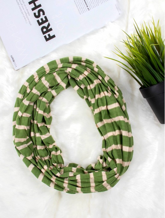 Jersey Striped Double Loop Scarf